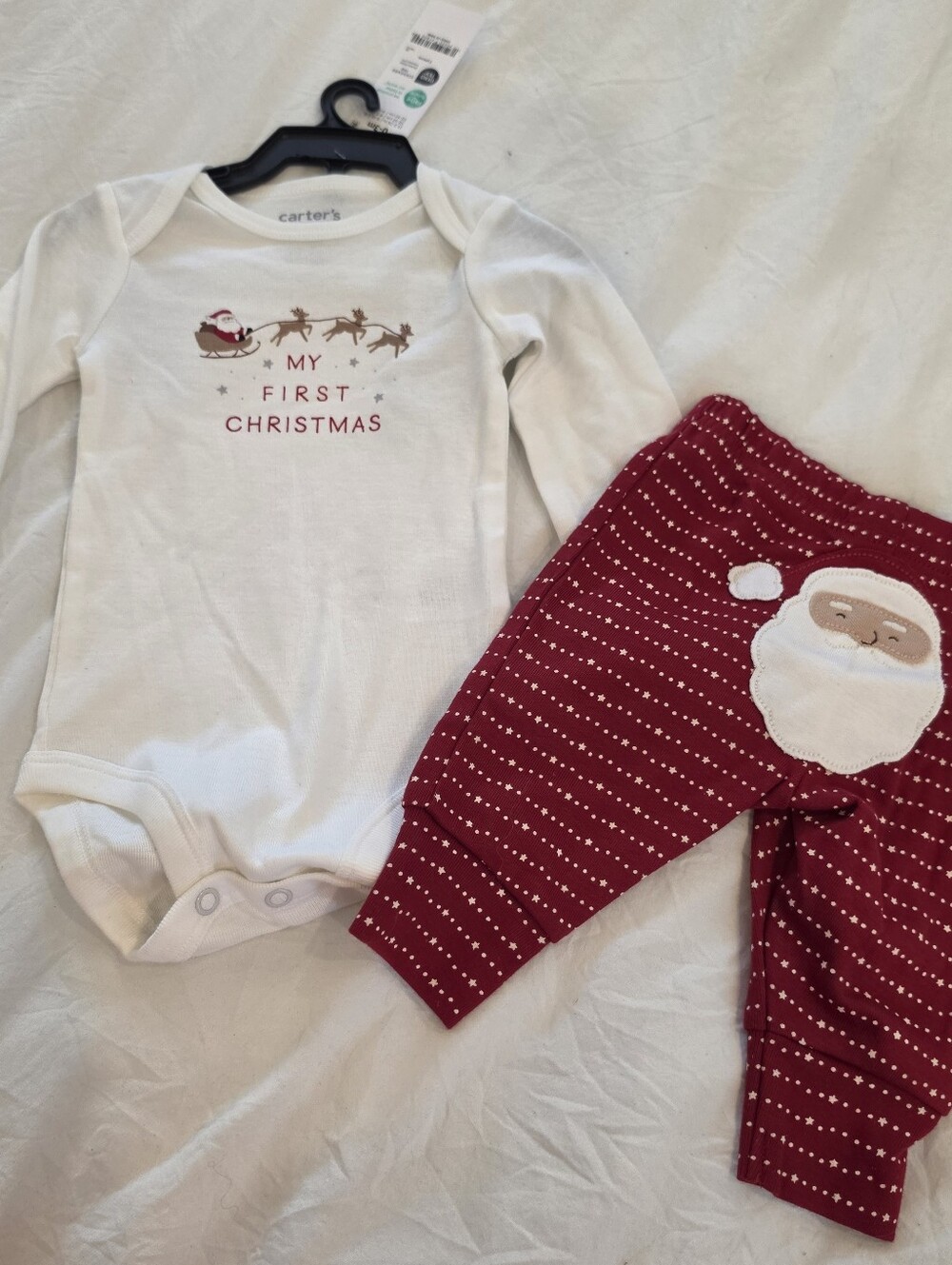 Carter's Child of Mine Baby Christmas Outfit Set 2-Piece Size 0-3m